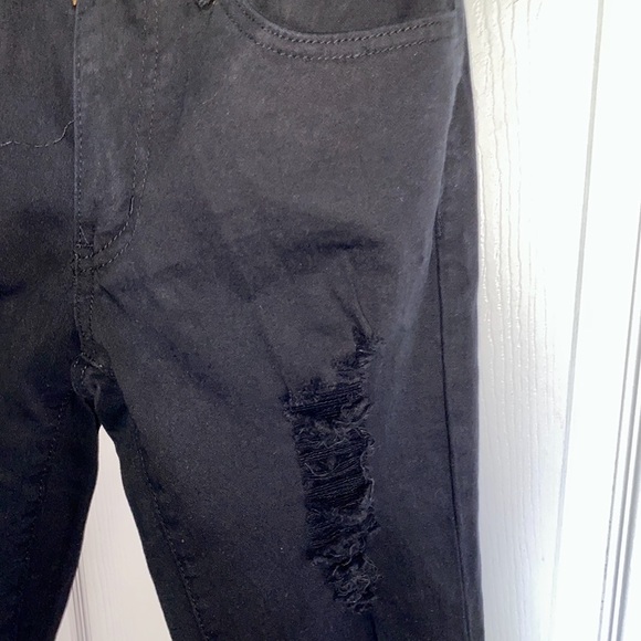 Shein Black Distressed Skinny Jeans - Picture 3 of 4